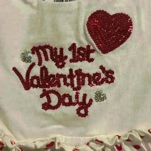 Love Being Me My First Valentine’s Day Outfit size 6 months ♥️ button detail NWT - Picture 3 of 10